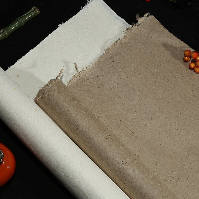 Cepillo de papel de cáñamo Chupi de fibra, caligrafía, papel Yunlong, pintura china, papel de arroz Retro antiguo, papel de exposición