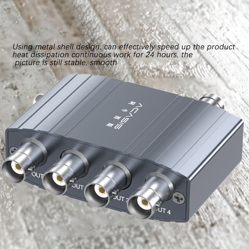 SDI Splitter 1 x 4 Multimedia Splitter SDI 1080P 60Hz Expander 1 to 2 Port Adapter EU Plug