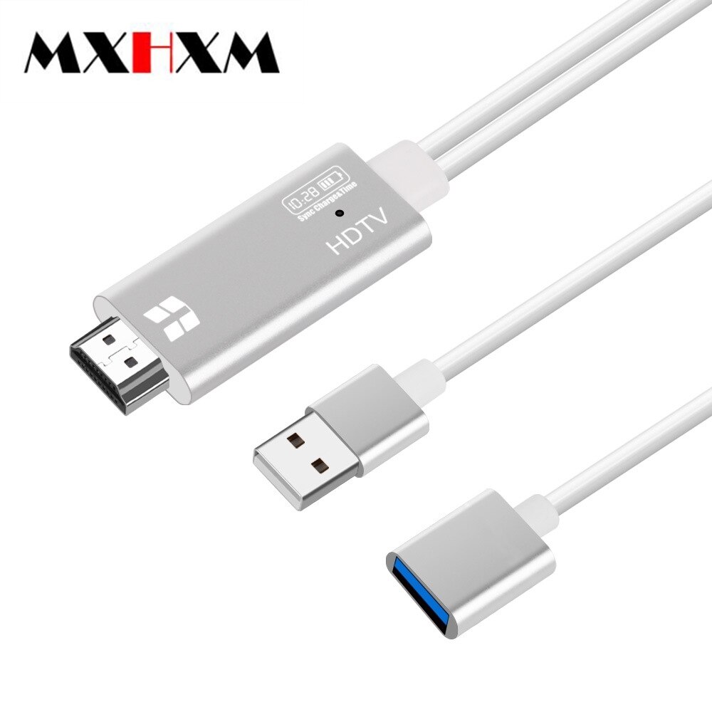 MXHXM Neue praktisch zu HDMI Keine Verzögerung USB Buchse zu HDTV Apfel Android 2-in-1 bildschirm Synchronisierung Kabel