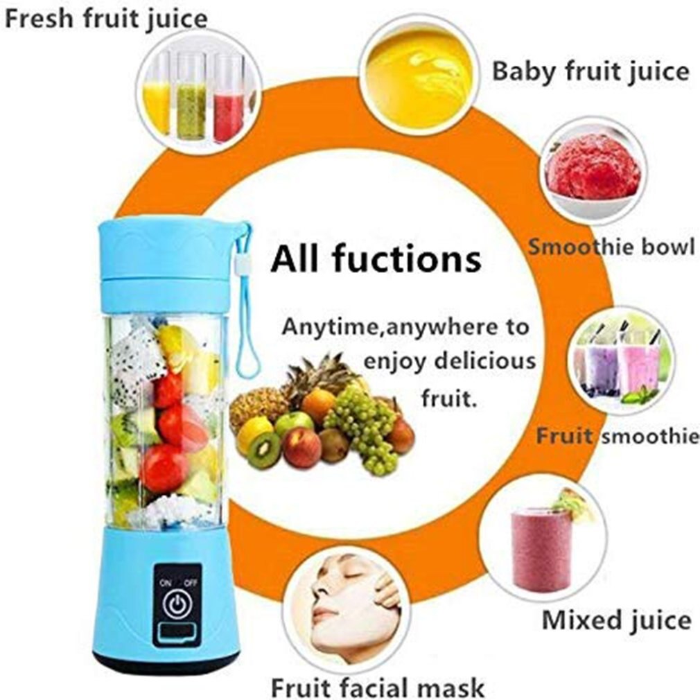 USB Rechargeable Personal Blender Electric Mini Blender Fruit Smoothie Baby Food Juicer Cup with Updated 6 Blades