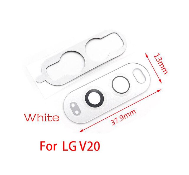 2Pcs Rear Back Camera Glass Lens Cover For LG V20 V30 G2 G5 G6 G7 Q6 K8 Back Camera Glass Lens with Ahesive Sticker Glue: V20 White