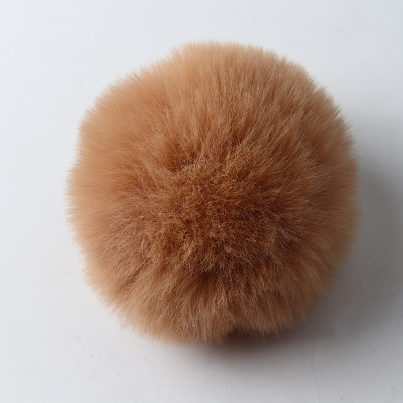 10 stuks 8 cm effen Rex konijn pompom sleutelhanger tas diy handgemaakte materialen en detailhandel kleuren ondersteunen mix en match: NICKEL