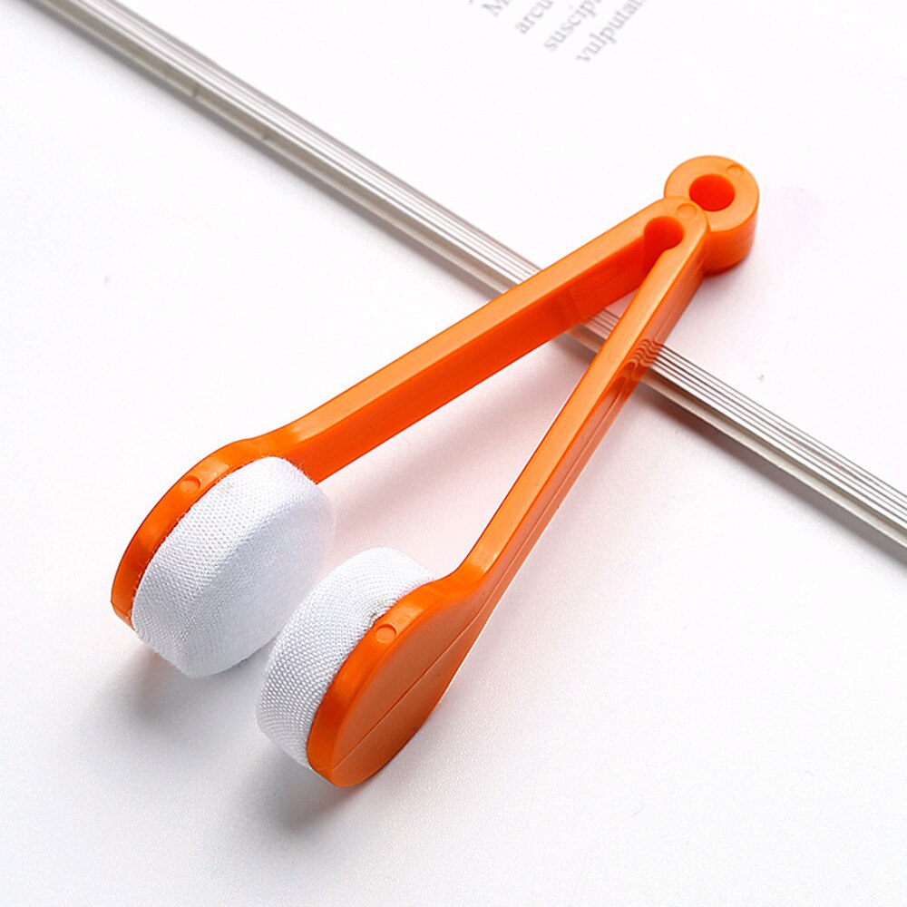 Mini Sun Eyeglass Microfiber Spectacles Cleaner Brush Cleaning Tool Spectacle Glasses Clean Wipe Random Color: Orange 