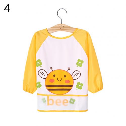 Bambini Alimentazione Del bambino Grembiule bambino Del bambino Impermeabile Panno pettorina Manica Lunga Del Modello Del Fumetto Alimentazione Grembiule Grembiule Del bambino: piccolo Bee