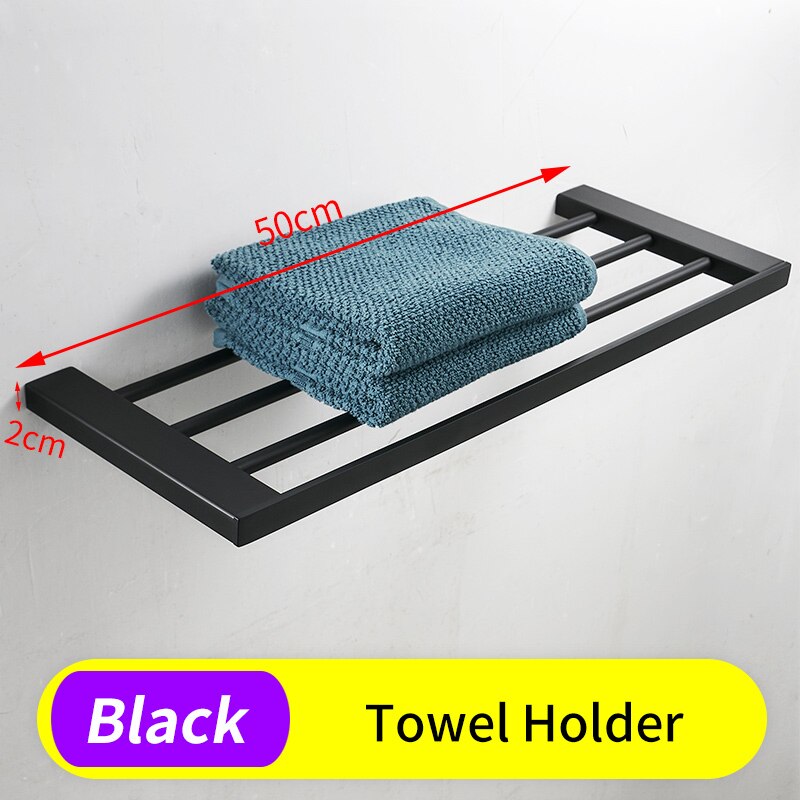 Handdoek Houder Zwart Badkamer Rvs Handdoekenrek Opknoping Holder Handdoek Bar Toiletrolhouder Zeephouder Jas Haak Rack