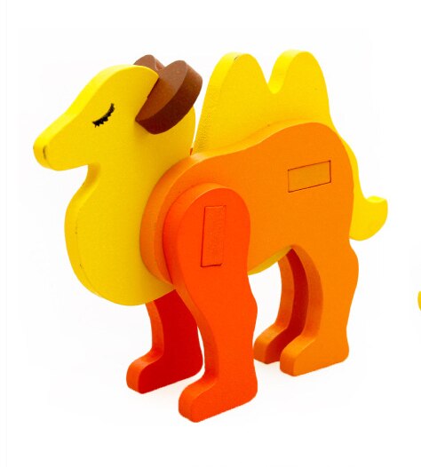 MWZ Cartoon zwierząt zabawki dla dzieci 3D puzzle drewniane puzzle dla dzieci nauka zabawki edukacyjne dla dzieci Handmade DIY zabawki: camel
