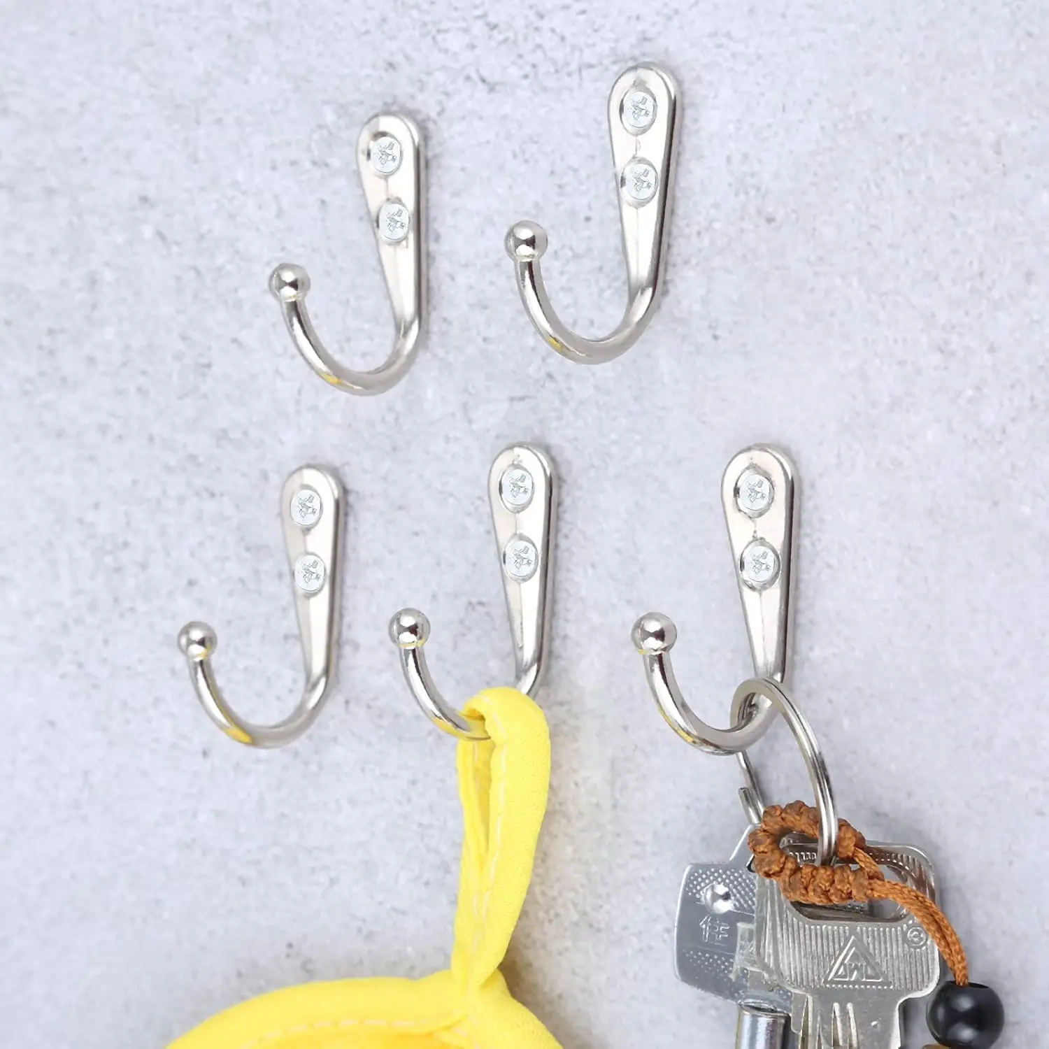 Juego de 40/1 ganchos de aleación con tornillos, gancho colgante para abrigos montado en la pared, organizador de cocina y baño, almacenamiento de llaves de ropa, soporte de estante de Metal