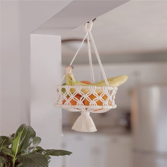Boho Fruit Macrame Hanging Kitchen Storage Basket