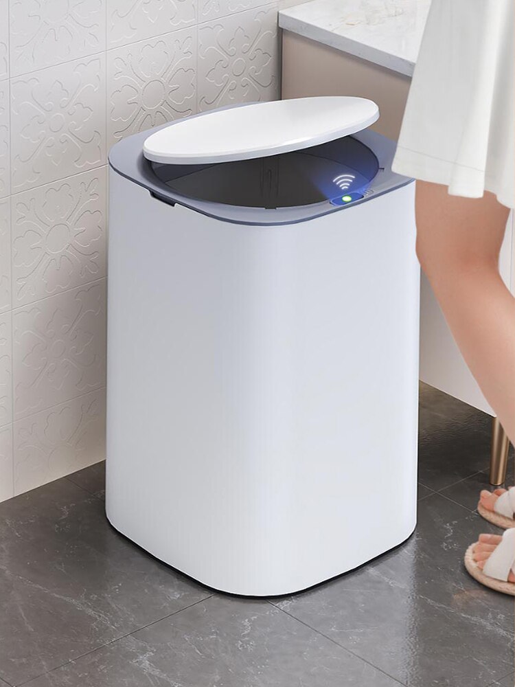smart sensor søppelbøtte induksjon søppelbøtte lys luksus kjøkken soverom toalett automatisk vanntett bøtte med lokk 11l jbk 1
