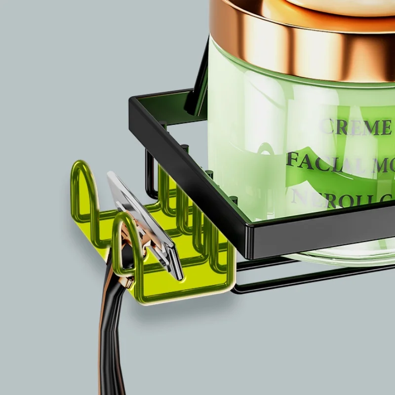 Drill-Free Bathroom Shelf Over Door Hanging Organizer Wall-Mounted Basket Rack Multi-Layer Shower Room Storage Shelf for Toilet