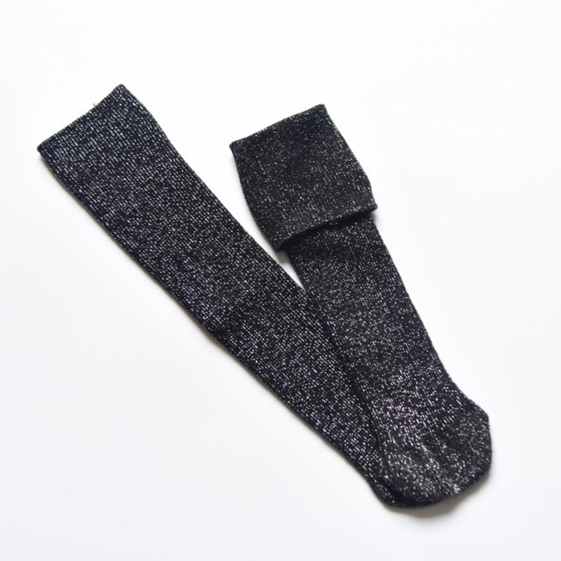 Meias para bebê com glitter, 1 par de meias longas e altas para meninas