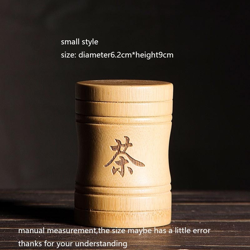 Natural Bamboo Storage Jar Small Tea Caddy Chinese Kung Fu Tea Set Accessories Teaware Container Tea Box for Travel Easy Carry: A