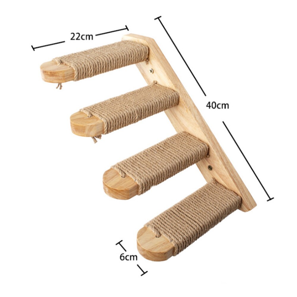 Wall Mounted Cat Climbing Ladder Cat Jumping Platform Frame Pet Furniture Play House Cat Stairs Steps Climbing Shelf Cat Toys