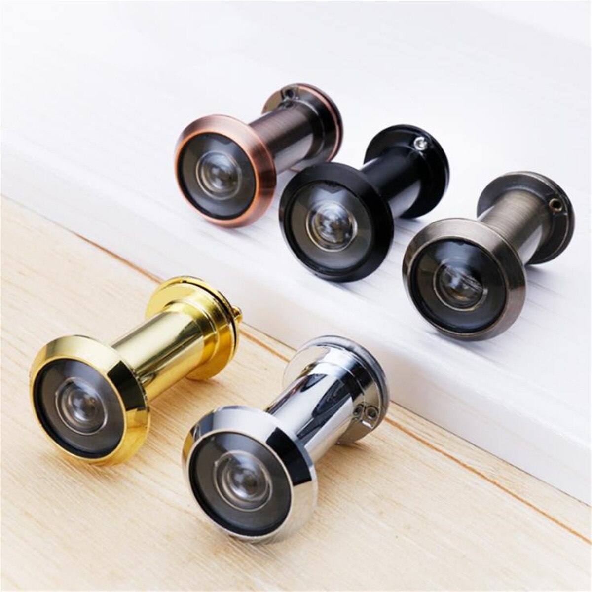 1pc Security Door Eye Spy Hole Peephole Viewer 200° Adjustable Glass Lens
