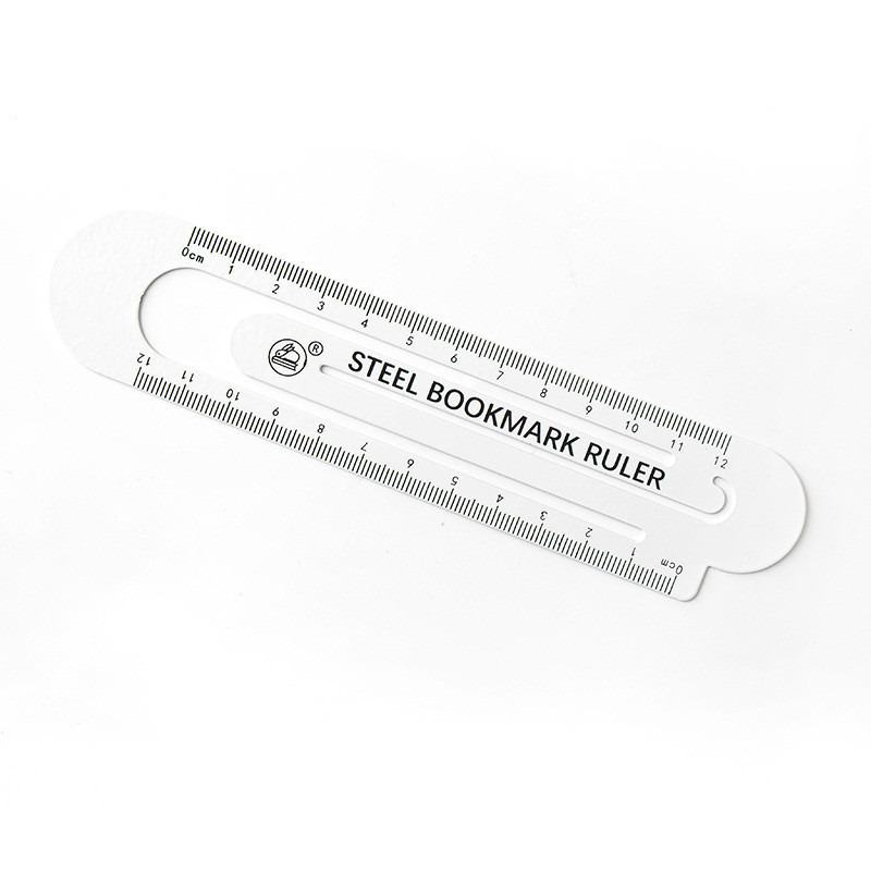 Liser Retro 2 Color Office Study School Supplies Luminous Alloy Cross Pendant Dragon/Ruler 2 in 1 Bookmark: TypeB-White-12cm