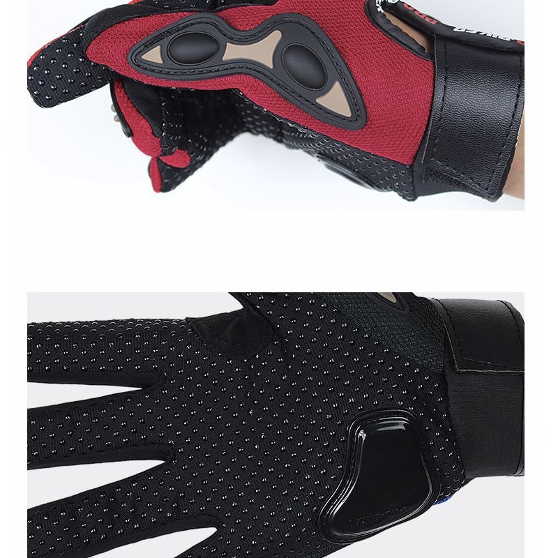 INBIKE, guantes de malla transpirable para motocicleta, pantalla táctil con almohadilla de Palma TPR, nudillo duro, negro, grande