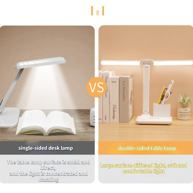 Usb-oplaadbare led-tafellamp met traploze dimfunctie, multifunctionele nachtlamp voor de slaapkamer, leeslamp met wit licht.