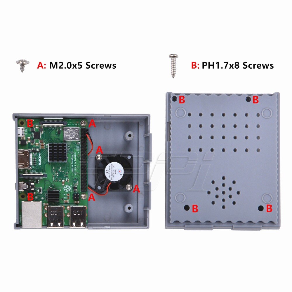 52Pi NES Style Case Enclosure SNES Case Kit with Cooling Fan Heatsinks for Raspberry Pi 3 Model B Plus / 3 B / 2 B / SNESPi