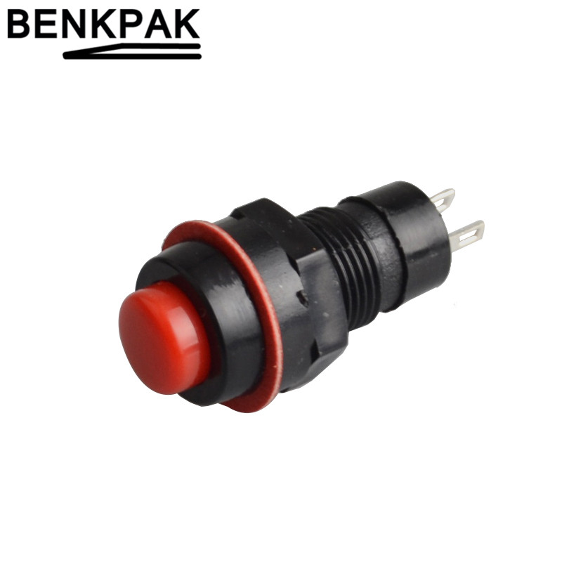 Spring return push button switch 10mm Normally Open no-fixed switch , momentary push button Latching Push Button 6pcs: Red / AU Standard