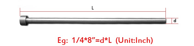1/4 Inch OD 4 6 8 Inch Length 65Mn HRC58 Imperial British Standard Plastic Injection Component Mould Mold Punching Ejector Pin: 3