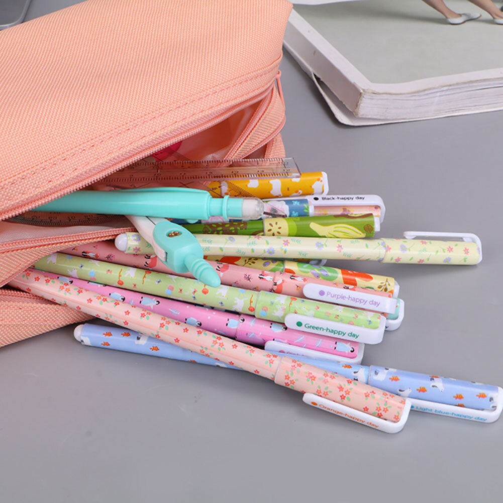 Kawaii Pencil Case Canvas Zipper Large Capacity Cute Pencil Box Portable Storage Bag school supplies Japanese stationery
