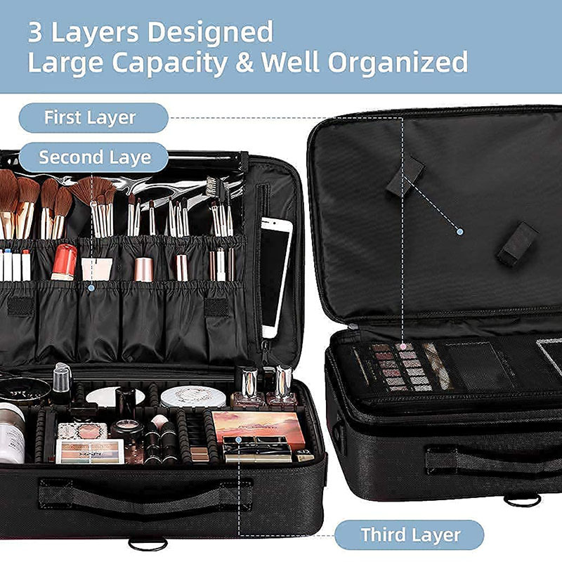 Estuche para brochas de Maquillaje, bolsas de Maquillaje, Maleta de Maquillaje completa, Maleta de tocador para mujer, Caja de almacenamiento de herramientas para uñas y cosméticos