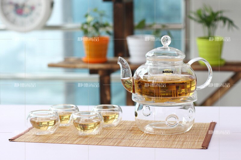 Teabloom Blütentee Set - Glas Teekanne Mit 12 Blühenden Tees & Stövchen