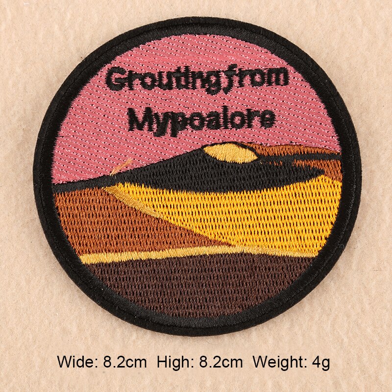 Computer Embroidered Cloth Paste Colorful Scenery Style Mountain Sea Sunrise Desert Beach Clothing Patch: 7