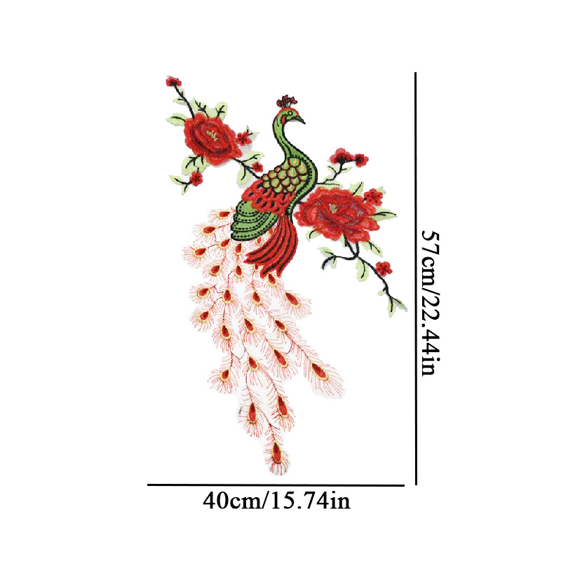 Pfau Patch NäHenne auf Kleidung Stickerei Applikationen Blumen DIY NäHenne Kleidung Flecken Großen Aufkleber Stickerei Blume Ich bin Knopfloch