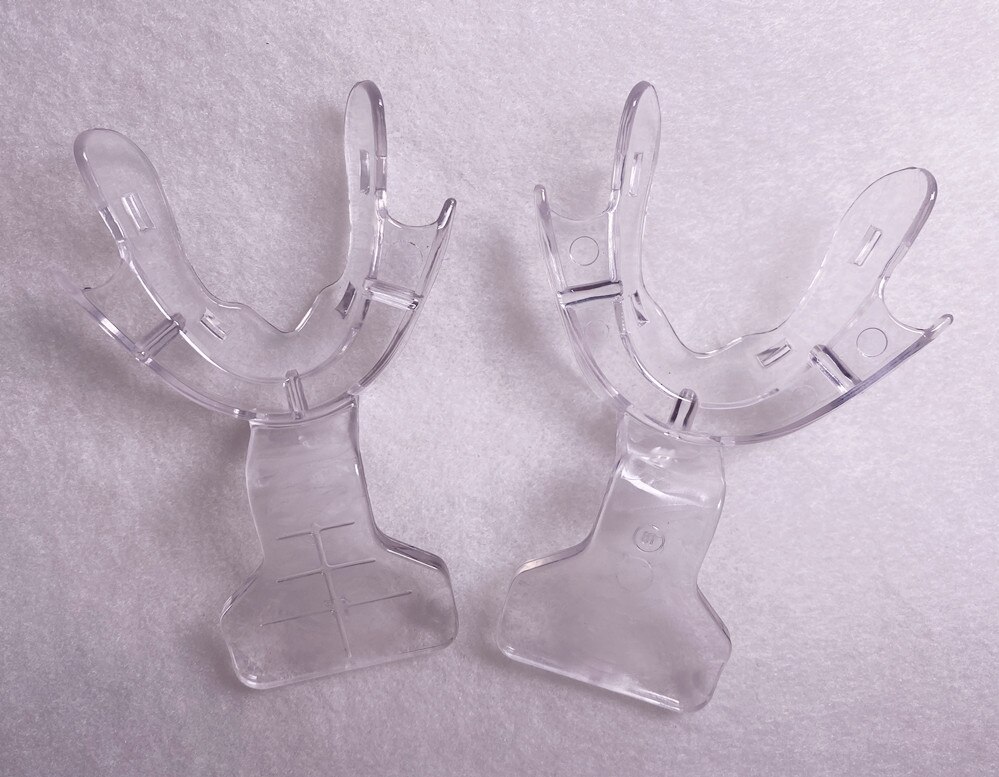 2Pis/Lot Dental Frame Cut Back Impression Trays Mandibular Denture Edentulous FCB Clear Ivolcar Style