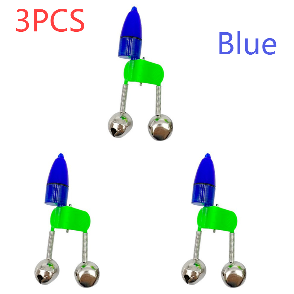 Cascabeles de pesca, caña de pescar nocturna, cebo para morder, luz de alarma, sonajero de pesca, picador de caña, accesorio de pesca de advertencia, 1-4 Uds.: YELLOW