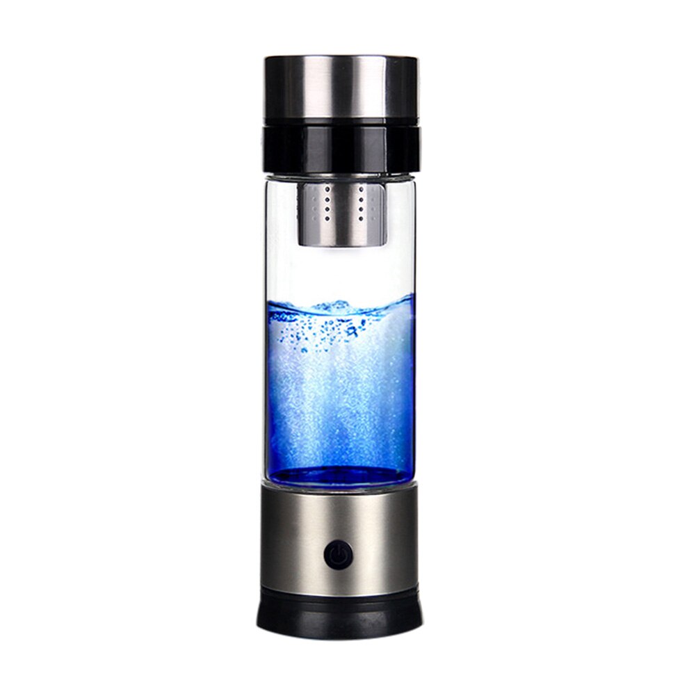 Portable SPE PEM Membrane Hydrogen Cup Rich Water Generator Ionizer Maker Black H2 Bottle USB Rechargeable Double Big