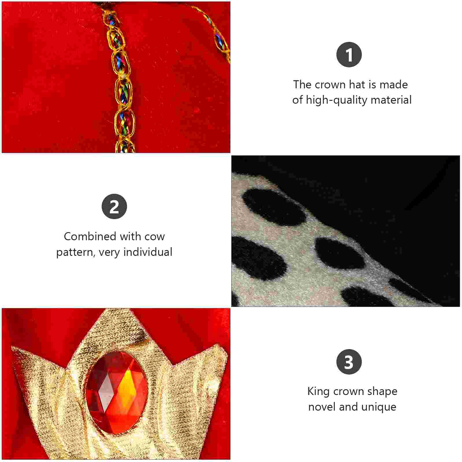 King Crown Decor Cloth Dress-up Cosplay Costume Hat Decorative King Crown Hat