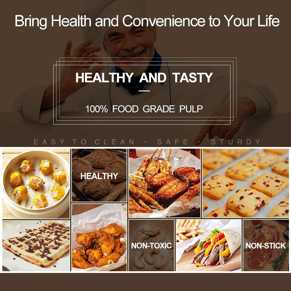 100Pcs Ronde Bakken Barbecue Papier Siliconen Olie Pizza Oven Lucht Friteuse Barbecue Broodje Steamer Papier (Met Gaten) non Sticky