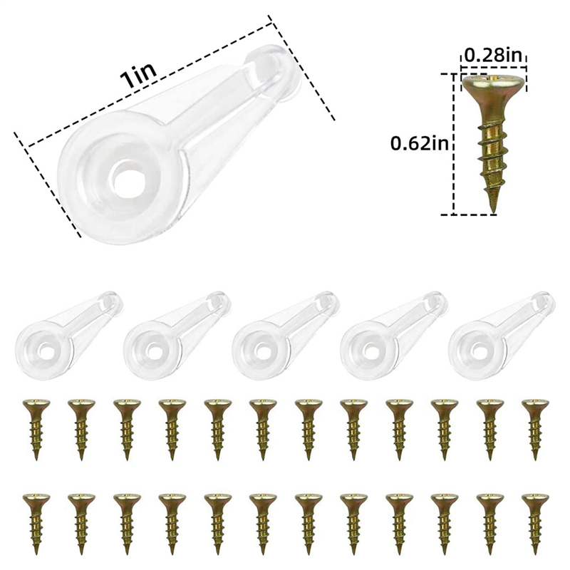 FAST-100 Pairs Glass Retainer Clips Kit Cabinet Glass Clips 4Mm Doors Clips With Screws For Fixing Glass Cabinet Doors