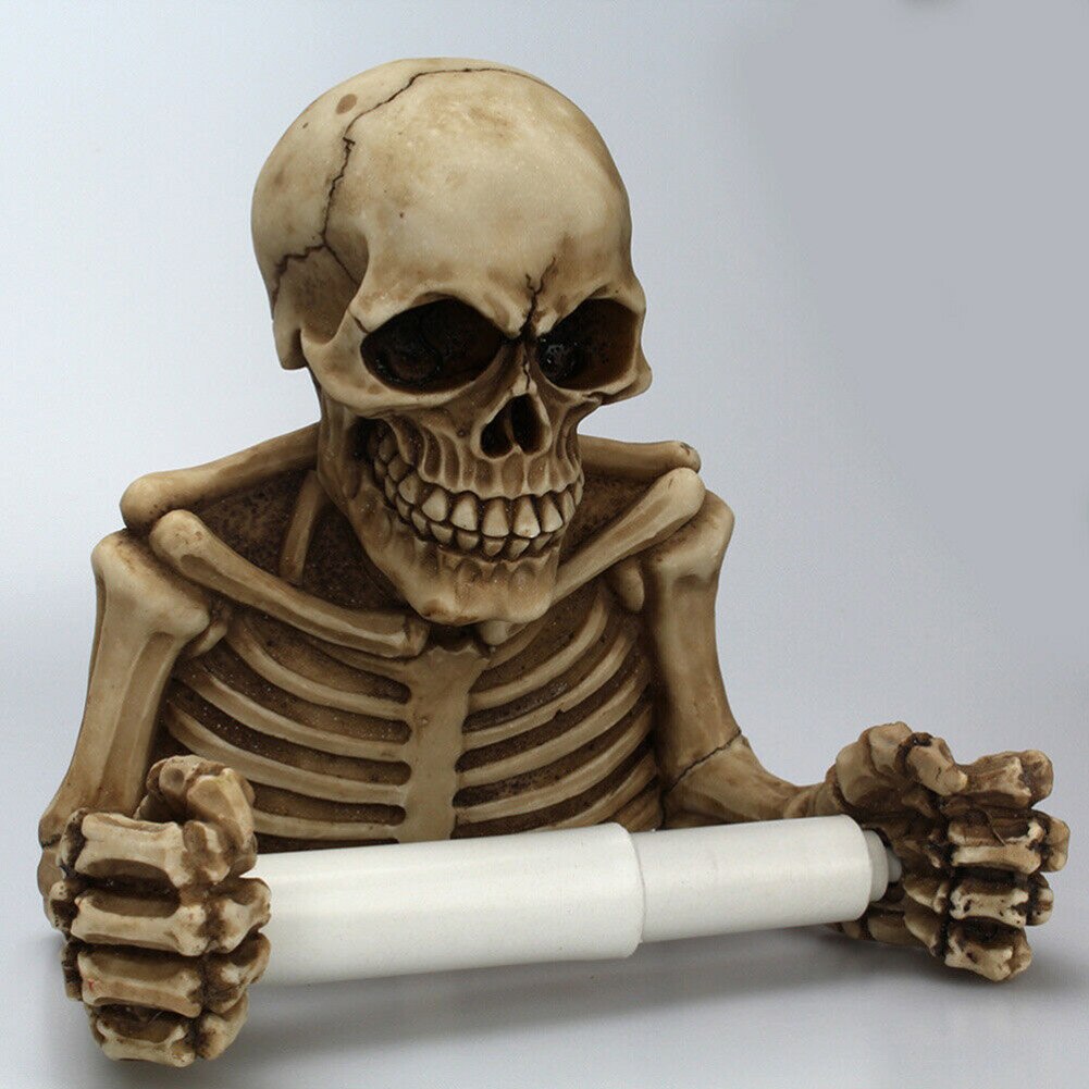 Porte-rouleau de papier toilette, tête de mort, support mural, porte-serviettes, accessoires de salle de bains, cuisine, maison, organisateur, décor