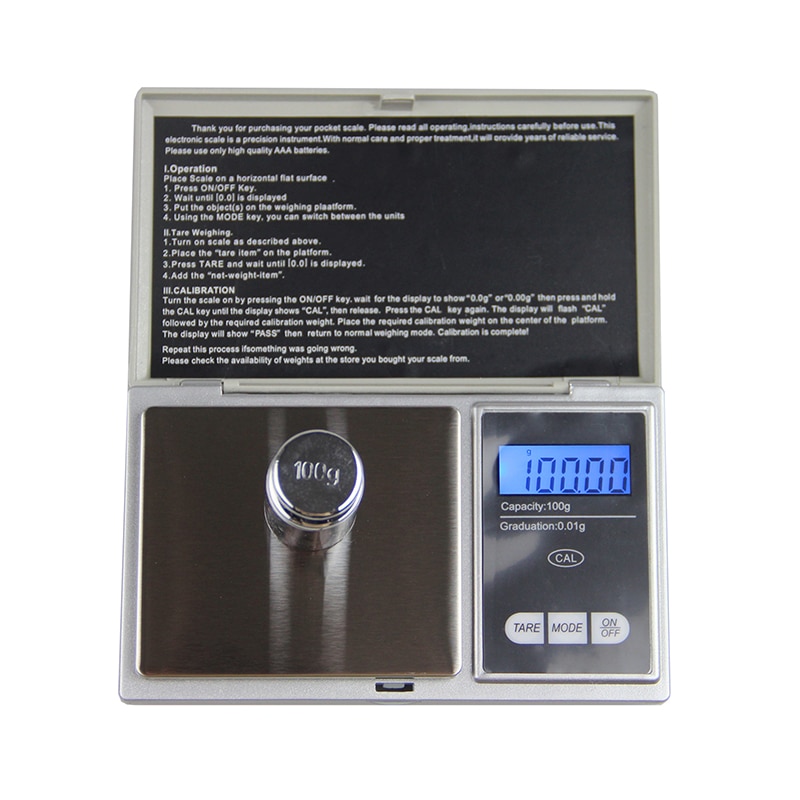 ACCT Mini balanza Digital de bolsillo 100g x 0,01g, joyería, balanza de laboratorio, máquina de pesaje electrónica de alta precisión, pantalla LCD