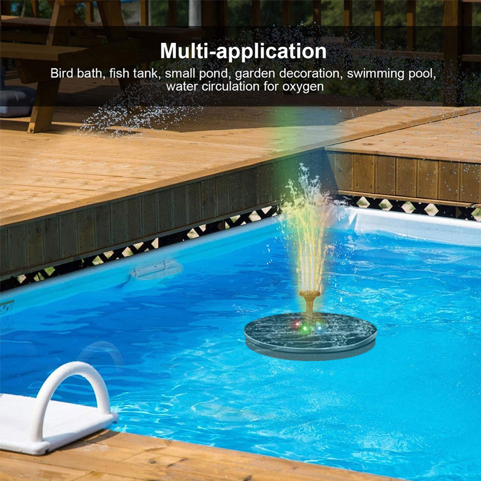 9V3W Solar Fontein Pomp Draagbare Led Drijvende Zonne-energie Fontein Pomp Voor Vogelbad Tuin Achtertuin Vijver Zwembad