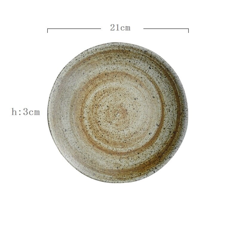 CHANSHOVA, conjunto moderno de plato redondo de cerámica grueso pintado a mano de estilo antiguo Vintage, platos, taza de té, juego de cuencos, utensilios de cocina H000: 2