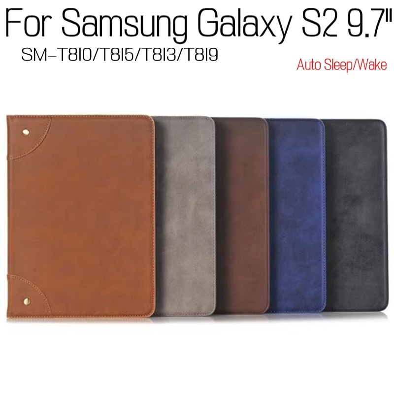 Retro Magnetic Smart PU Leather Cover for Samsung Galaxy Tab S2 T810 T813 T815 T819 9.7" Tablet Funda Case+Screen Protector+Pen