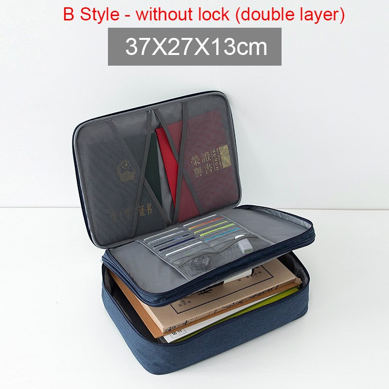 Bolsa de tickets para documentos de viaje, organizador de archivos de gran capacidad para certificados, uso doméstico para viajes, para almacenar artículos importantes, caja de almacenamiento: B Navy