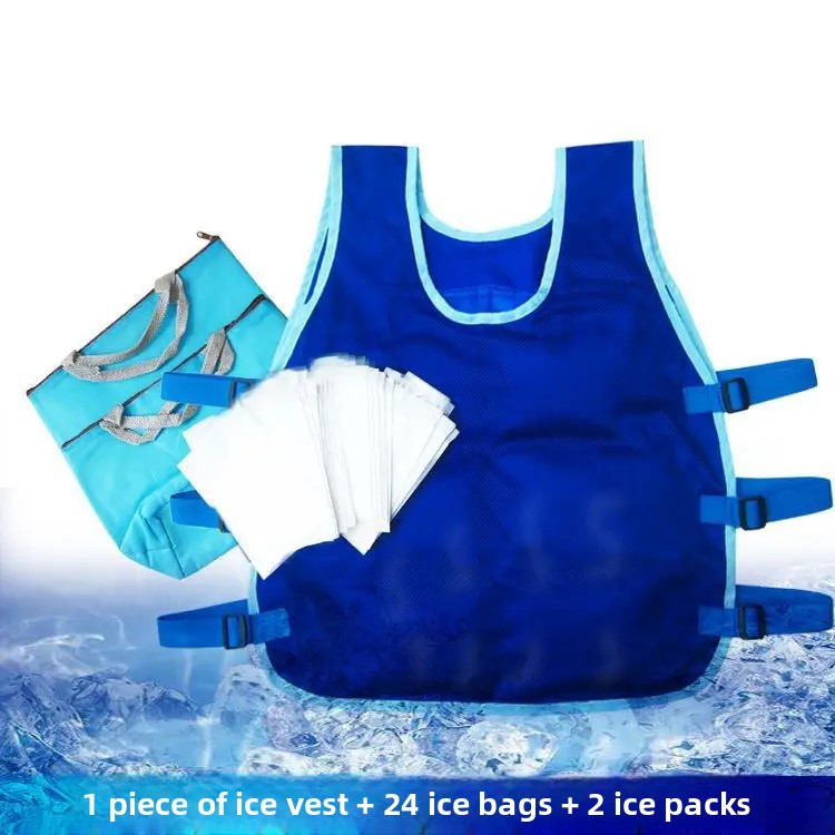 Summer Cooling Vest Ice Bag Vest Outdoor Heatstroke Prevention Clothing Men's Vest Cold Relief Essential Tool