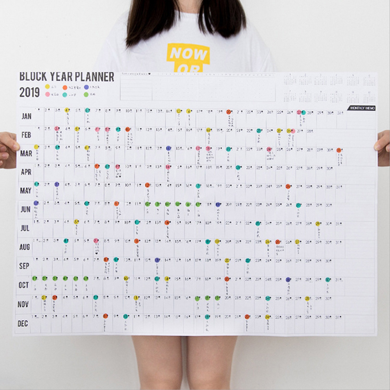 Blok Jaar Planner Dagelijkse Plan Papier Muur Kalender Met 2 Vel Eva Mark Stickers Voor Office School Thuis Agenda escolar