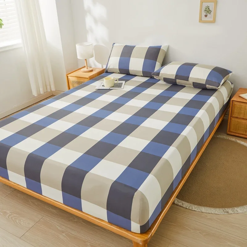 Brushed Mattress Cover Double/Queen Size Solid Color Fitted Sheet For Double Bed Anti-Mite 침대커버 200X220cm 매트리스커버 (No Pillowcase)