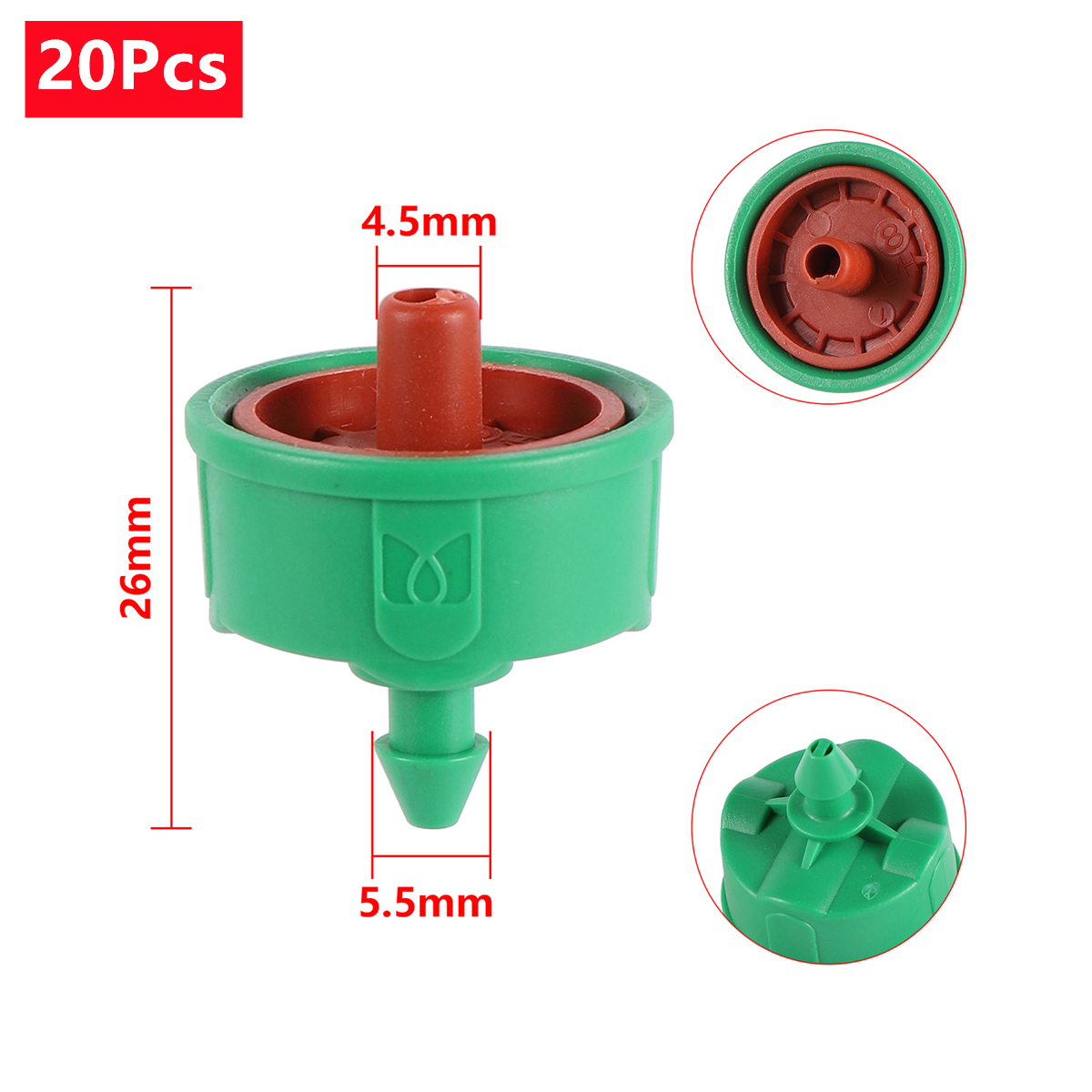 2/4/8 l/- fas droppfria tryckkompenserade droppkopplare 4/7mm slangars stabila flödesregulatorer trädgårdsbevattning tryckreglerande emittrar: Lila
