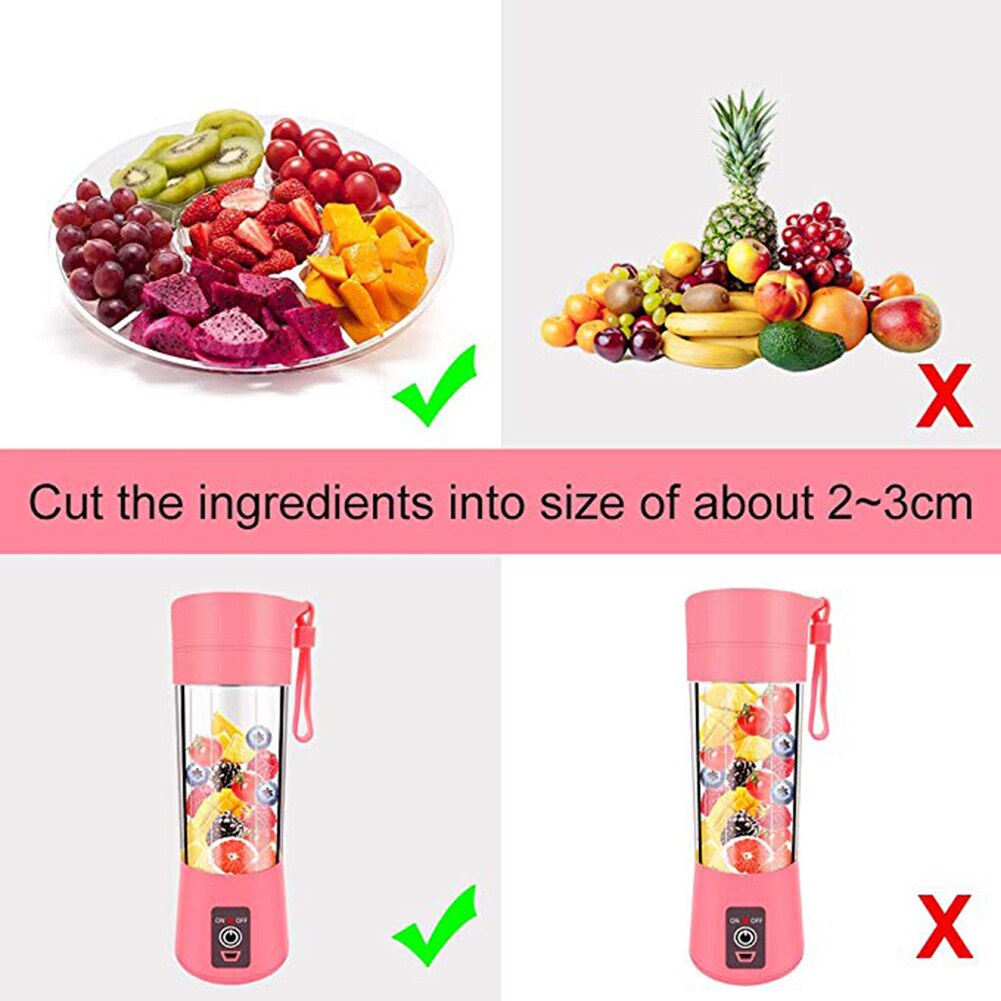 Verkoop! Aankomst 400Ml Draagbare Blender Usb Oplaadbare Fruit Groente Sap Cup Fles Mixer