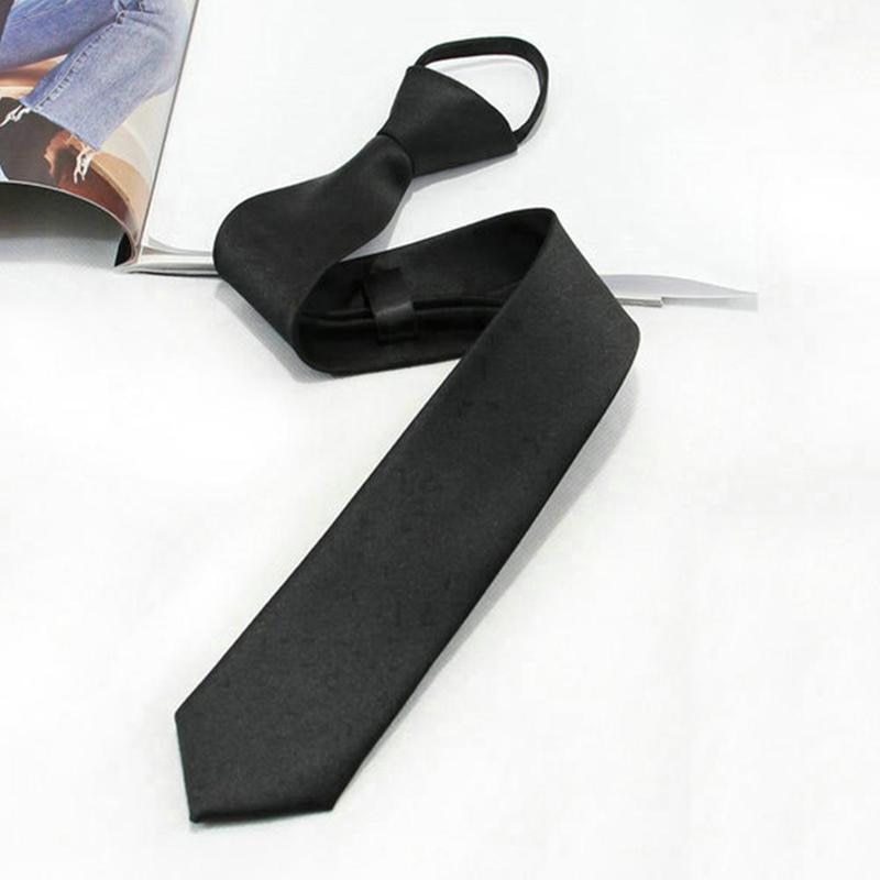 Sort klips på mænd slips sikkerhedsslips til mænd kvinder unisex slips tøj slips begravelse dørmand steward sort slips mat sort  g2 e 5