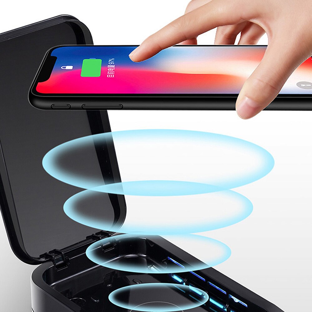 1pc UV Sterilisator Kasten Mund Maske Schmuck Telefon Zahnbürste Uhr Reiniger persönlich Sanitizer Desinfektions fallen Kasten UV Lichter