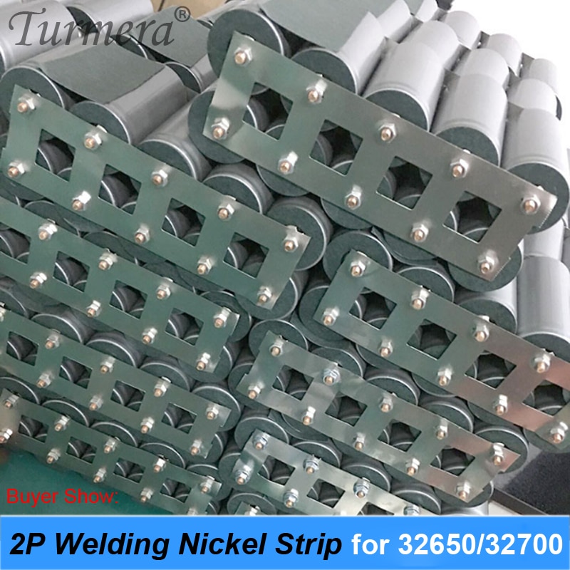 32650 32700 2P Welding Nickel 0.15mm* 42mm for Lifepo4 Battery Nickel Strip with Screw Hole Use 32650 32700 Lifepo4 Battery Pack