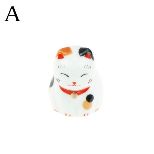 Japanska keramiska ätpinnar vård keramiska lyckliga katt hem hotell keramik söta mini lyckliga katt ätpinnar hållare